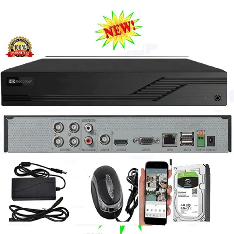 4 Ch Hybrid 4in 1 Full HD  Digital Video Recorder DVR Security System +free HD