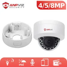 Anpviz 4mp 5mp 8mp Dome PoE IP Security Outdoor  AI Camera +Junction Box Bracket
