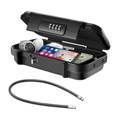 Hurinan Portable Safe Box with Code, [Waterproof Anti-Theft ]Travel Safe, Com...