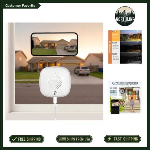 3MP 2K Window Camera with Color Night Vision & Motion Detection - Easy Install