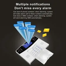 Security Alarm System Kit 8 Wireless Remote Controllers WiFi GSM V1