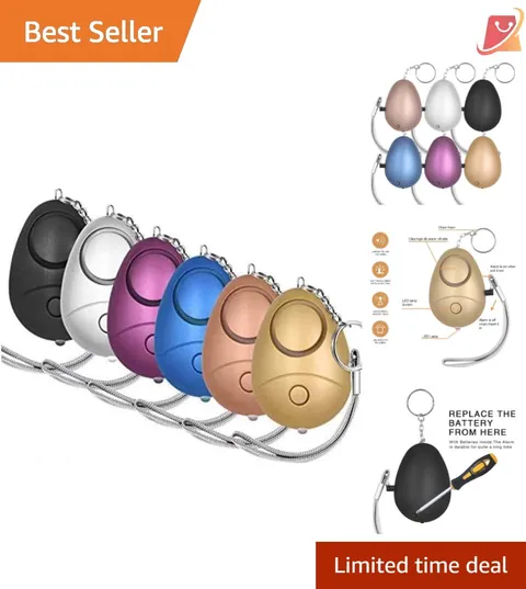 Safe Sound Personal Alarm 6 Pack 140DB Keychain with LED Light for Safety