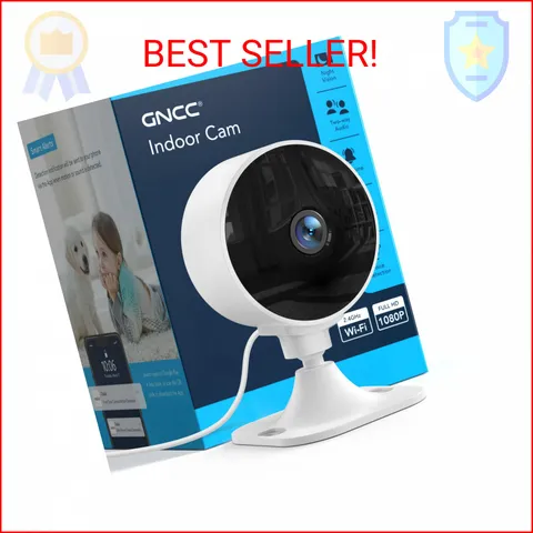 GNCC 2.4GHz Indoor Security Camera, 1080P Home Camera for Pet Monitoring, Motion