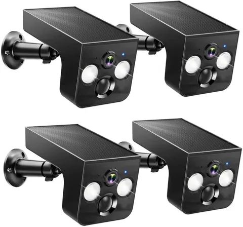 4 Pack Solar Security Cameras Wireless Outdoor 2K WiFi AI Color Night Vision