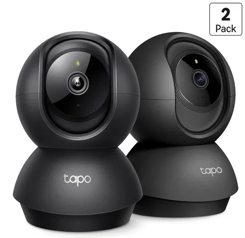 Tapo TP-Link 2K Pan/Tilt Indoor Security Camera for Baby 2-Pack, Black 
