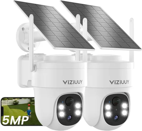 5MP Solar Security Camera Outdoor, Wireless Battery Powered Security Camera w...