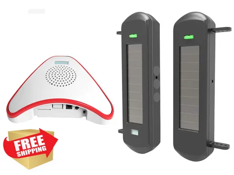 HTZSAFE Solar Wireless Driveway Alarm 1/2 Mile Range