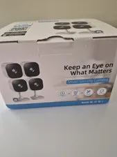 Smart Security Camera IP Network Wi-Fi 4-Pack 1080p Indoor White Alexa/Google
