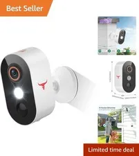 Wireless 1080p Security Camera with Night Vision & AI Detection for Home Safety