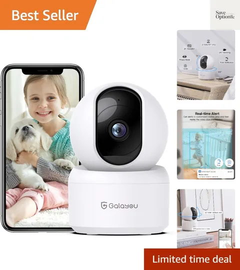 Indoor Security Camera 2K, Pet Camera, 360 Degree 2.4G WiFi Home Security Cam...