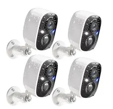 GMK 4 Pack Outdoor WiFi Camera 2K video Wireless Security System Motion detect 