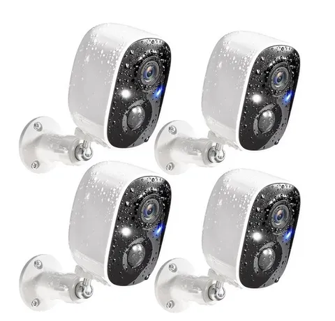 GMK 4 Pack Outdoor WiFi Camera 2K video Wireless Security System Motion detect 