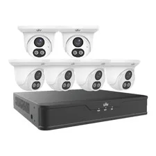UNV 8-Ch 4K NVR Kit EK-S31P8DLT46T2 6x 4MP Dual Light Turret Mic 2TB HDD NDAA