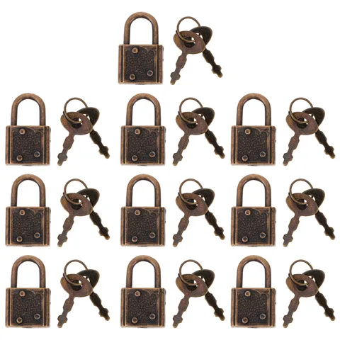 10PCS Antique Lock for Cabinet Chinese Padlock Decorative Padlocks Vitnage Locks