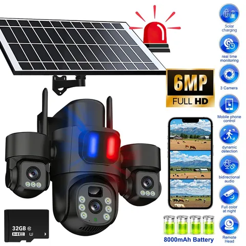Outdoor Solar Security Camera System WiFi 2-Way Audio Night Vision Surveillance