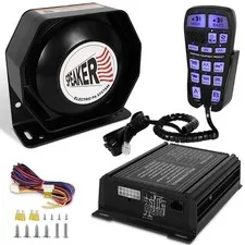 Emergency Siren Speaker 200W Multi-Tones PA System Slim Speaker Sirens with H...