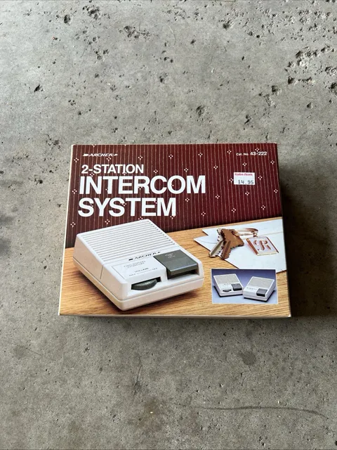  VINTAGE Archer 2-Station WIRED Intercom System Radio Shack 43-222 New  orig box