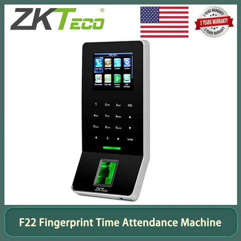 ZKTeco F22 Time Clocks Employees Fingerprint Attendance Machine No Monthly Fee