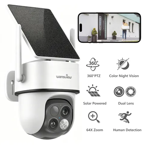 Wansview Solar Battery Security Camera Wireless Home Outdoor Camera Ai Detection