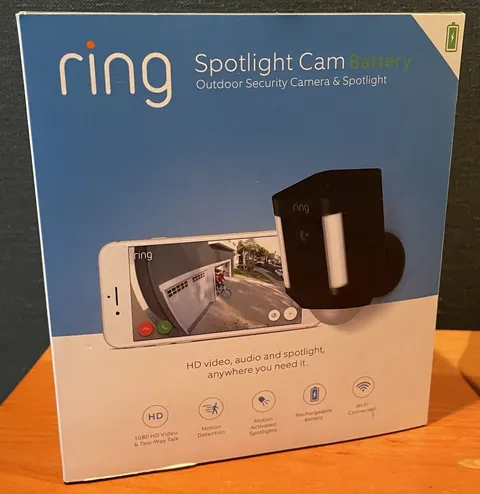 Ring Spotlight Cam Outdoor Battery Powered Security Camera - Black