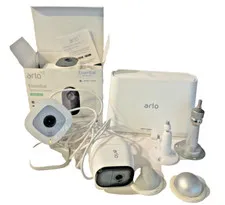 ARLO lot HUB and 3 Arlo Cameras Spotlight Cameras PARTS ONLY NOT Tested READ SEE