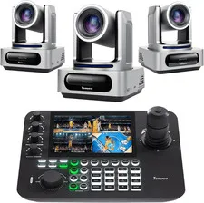PTZ Camera and Controller Bundle - 4K NDI PTZ Camera(3Pcs) 20X Zoom AI Tracking