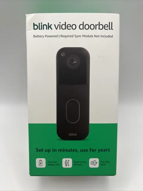 Blink Wireless Video Doorbell 2nd Gen Newest Model Black HD, NEW/SEALED