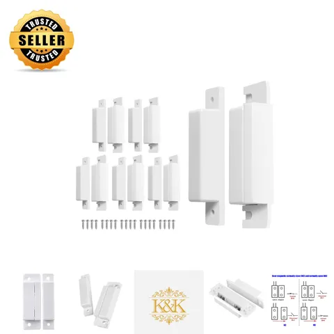 Durable Wired NC Door Sensor Alarm with 5 Magnetic Reed Switches for Home Safety