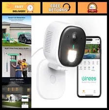 2K Wired Wi-Fi Security Cameras Outdoor, AI Human/Pet Detection, Color Night Vis