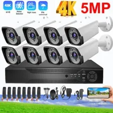 5MP Lite 8CH DVR 1080P Security Camera System Outdoor H.265+ Home CCTV Kit IP66
