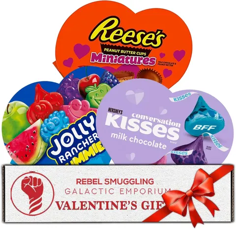 Valentine's Day Candy Gift Box Variety 3 Pack - Heart Shaped Chocolate Care Pack