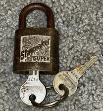 Slaymaker Super Brown Metal Keyed Padlock, Keyed Alike 6mm Shackle, 2 Keys P177