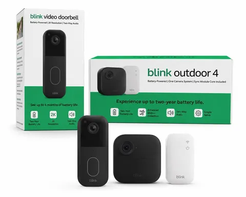 Blink Outdoor 4 Camera 2K Video Doorbell Bundle Sync Module Core New Sealed