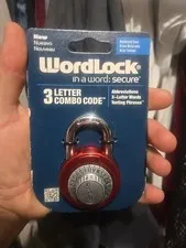 Wordlock 3 Letter Combination Code Lock Steel Padlock - Silver