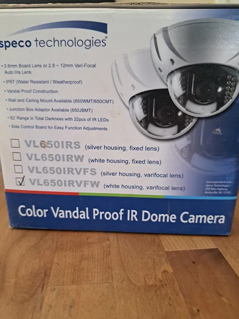 speco technologies vl650IRVFW 2.8-12mm IP dome camera vandalism proof