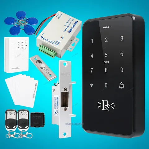 Waterproof NC Door Lock 125Khz RFID Access Control System+Doorbell