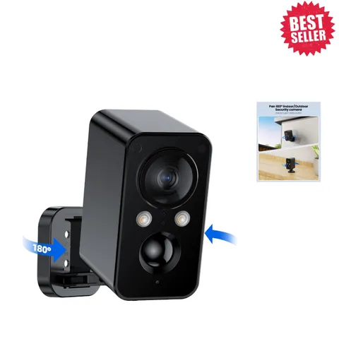 180° Wireless Outdoor Security Camera with 2K Color Night Vision & Motion Sensor
