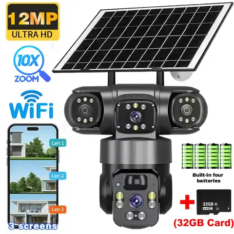 NEW 4K Solar Battery Wireless WiFi Outdoor Pan/Tilt Home Security Camera System