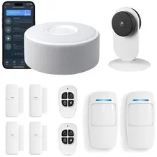 Home Security Alarm System Kit, DIY App Alerts, 15Pc