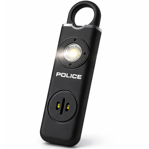 Police Personal Safety Alarm 130dB Loud Rechargeable LED SOS Emergency Keychain