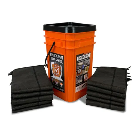 Quick Dam QDGG5-10 Grab & Go Bucket Flood Control Kit - 5' 10-Pack
