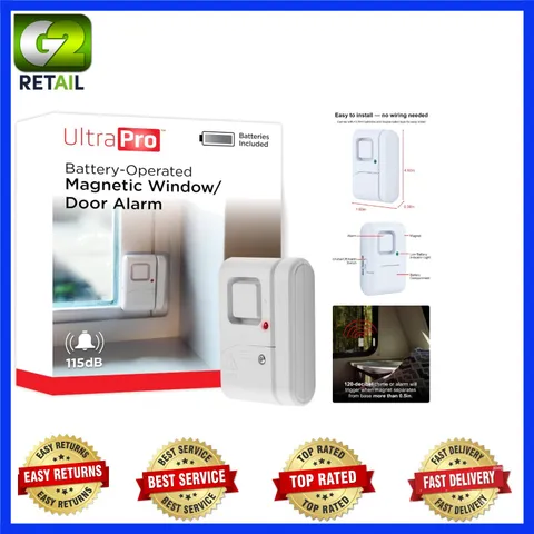 Battery-Powered 120dB Door Alarm with Simple Installation - Protect Your Home