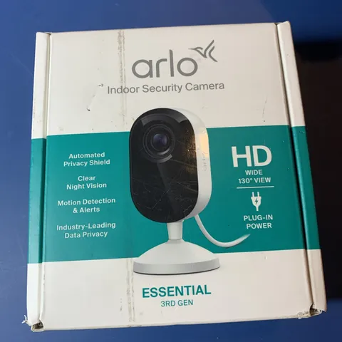 Arlo Essential Indoor Security Camera 3rd Gen, HD Video - UNTESTED AS-IS