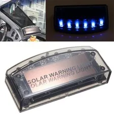 6 LEDs Car Solar Charger Car Burglar LED Strobe Sensor Security Car Accessories