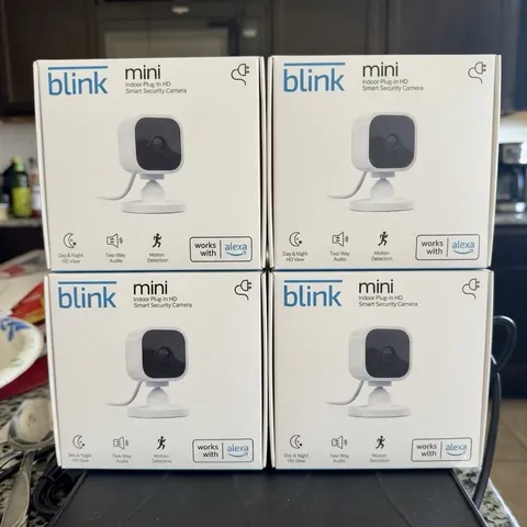 Blink Mini Indoor Plug-In Live HD Smart Security Camera (New in Box) - Lot Of 4