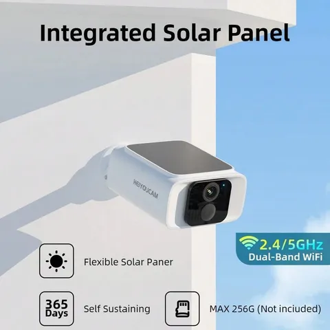 2K Solar Security Camera Wireless WiFi Color Night Vision 2 Way Audio IP65