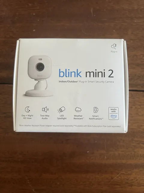 Blink Mini 2 Wired Indoor/Outdoor Smart Security Camera with 1080p HD White