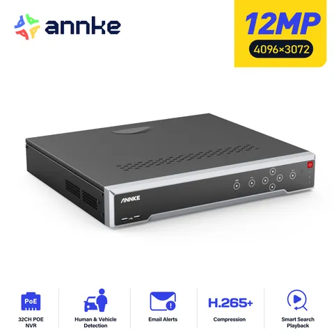 ANNKE 12MP 32CH NVR POE Security Video Recorder IP Network Smart Playback H.265+