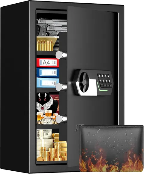 5.2 Cuft Large Home Safes Fireproof Waterproof, Anti-Theft Fireproof Safe Box wi