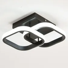 DELIPOP Modern LED Ceiling Light, 22W 6500K Flush Black-6500K, Black-6500K